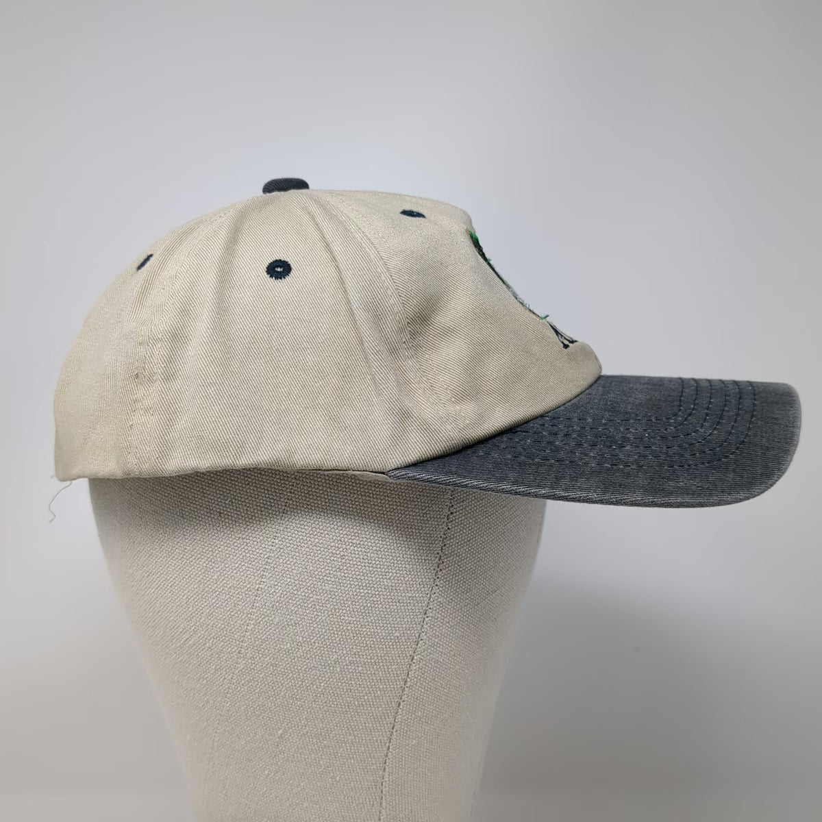 Aruba Pirate Flag Baseball Cap Beige Blue One Size Fish Skeleton Caribbean Hat