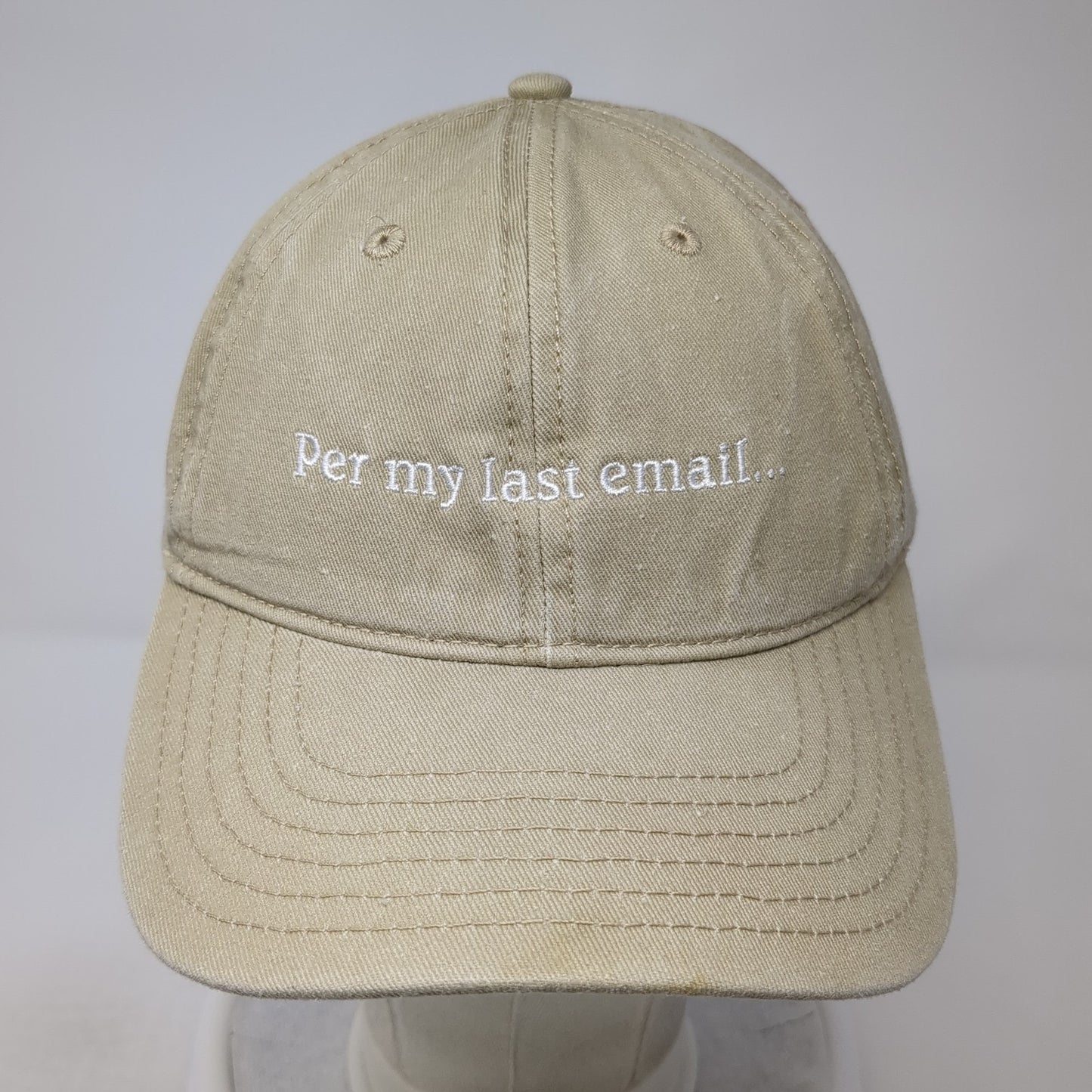 Per My Last Email Slideback Baseball Cap Brown One Size Adjustable Mad Engine