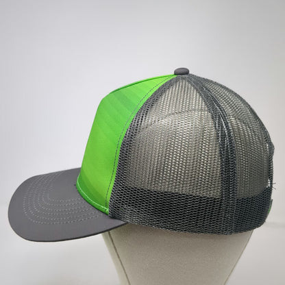 Idaho Central Credit Union Trucker Hat Green Gray One Size Mesh Snapback Stripes