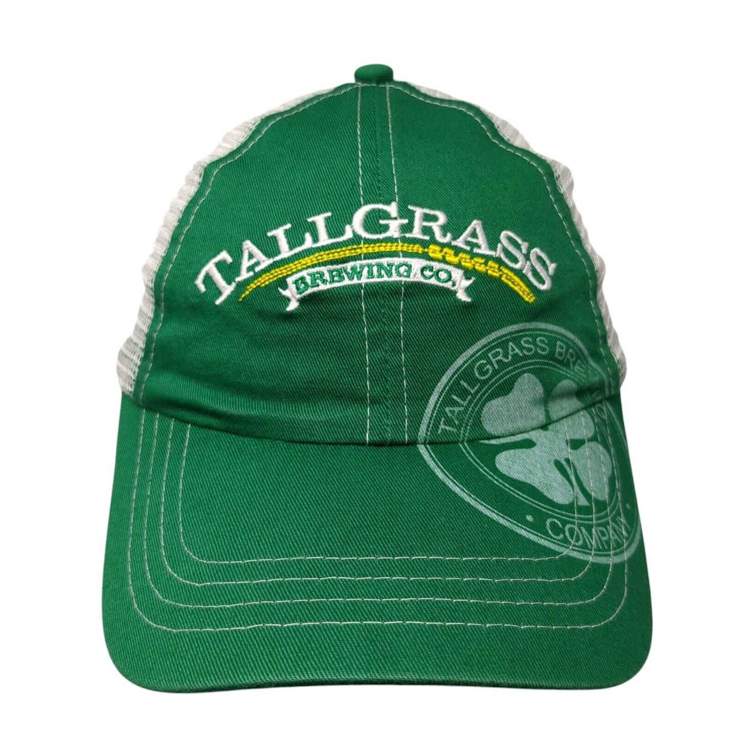 Tallgrass Brewing Co Strapback Trucker Hat Green One Size Mesh Back