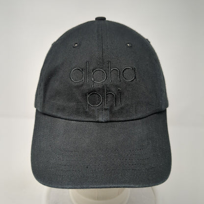 Alpha Phi Slideback Hat Black One Size Adjustable Embroidered R55 Richardson