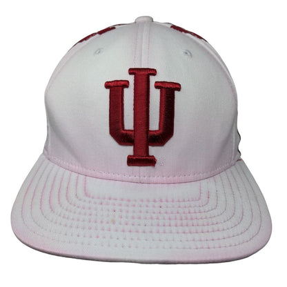 Adidas Men's Fitted Hat White Size S/M Embroidered IU Indiana Hoosiers Logo