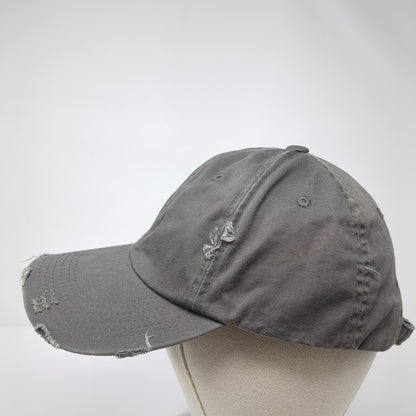 District Slideback Hat Gray One Size Solid Adjustable Blank Distressed