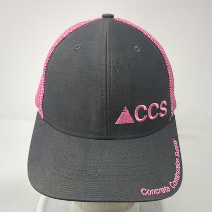 Richardson Trucker Hat Gray Pink One Size Mesh Snapback Concrete Construction