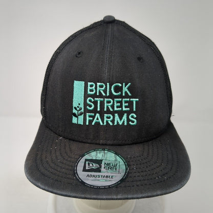 Brick Street Farms Snapback Trucker Hat Black OS Adjustable Mesh Back New Era