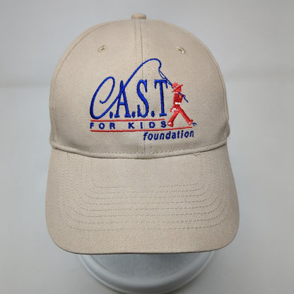 CAST For Kids Foundation Strapback Hat Tan One Size Adjustable Embroidered KC