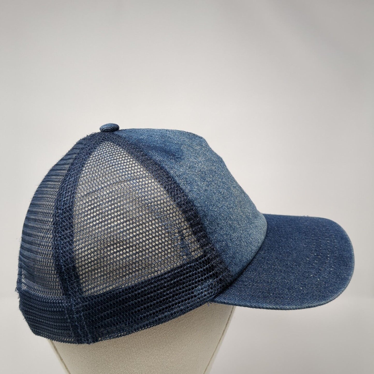 Daisy Snapback Mesh Back Trucker Hat Blue One Size Denim No Boundaries