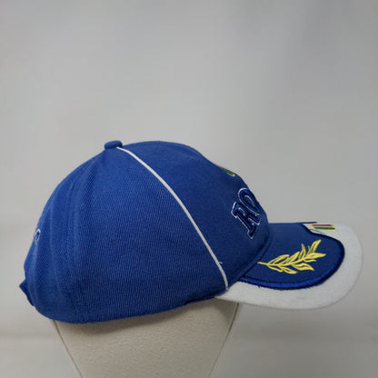 Roma Strapback Hat Blue One Size Embroidered Adjustable Colorblock