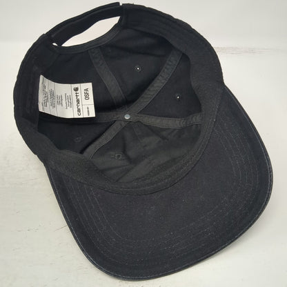 Carhartt Baseball Cap Black One Size Strapback Adjustable Cotton Canvas Logo Hat