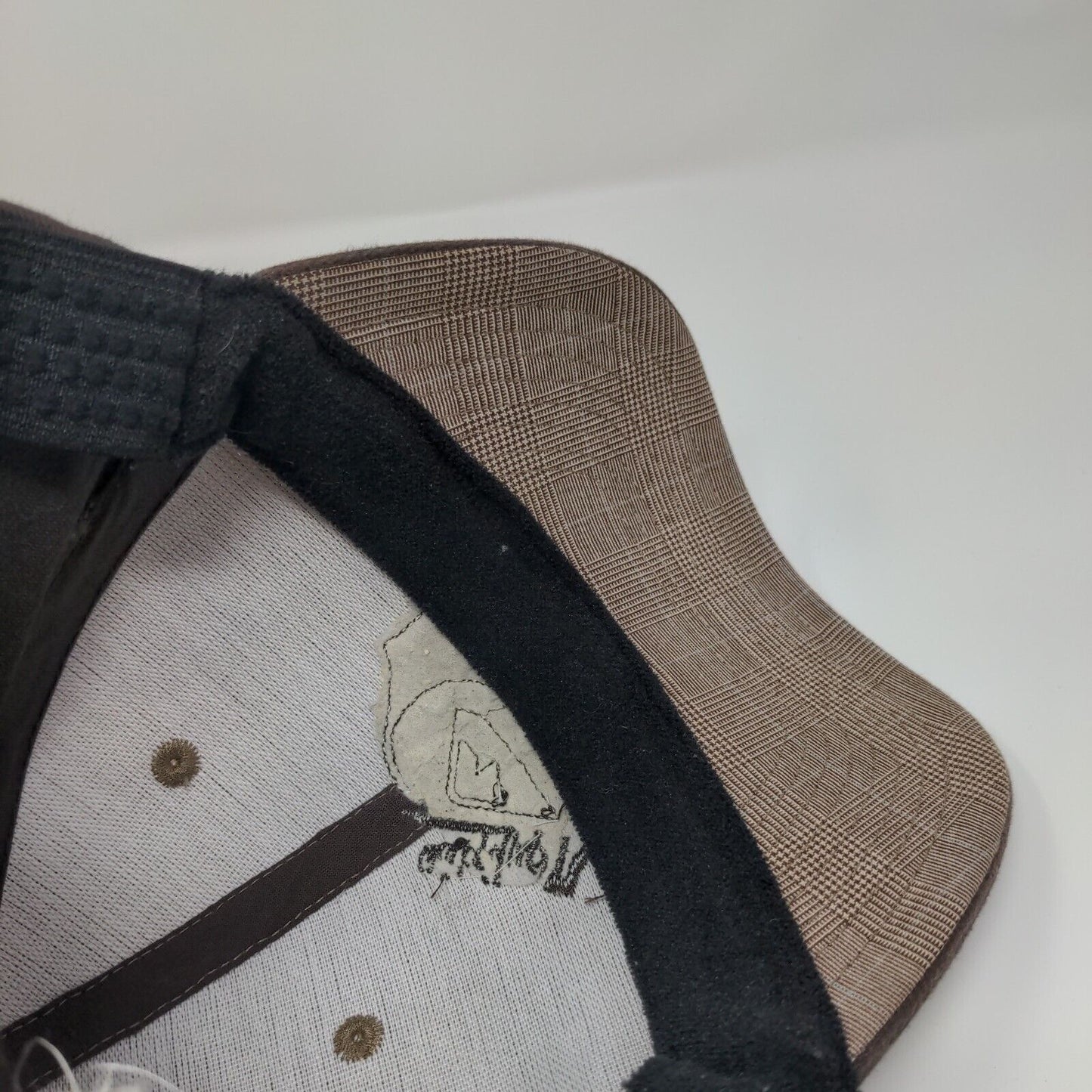 Quiksilver Fitted Hat Brown One Size Embroidered Plaid Vent Holes