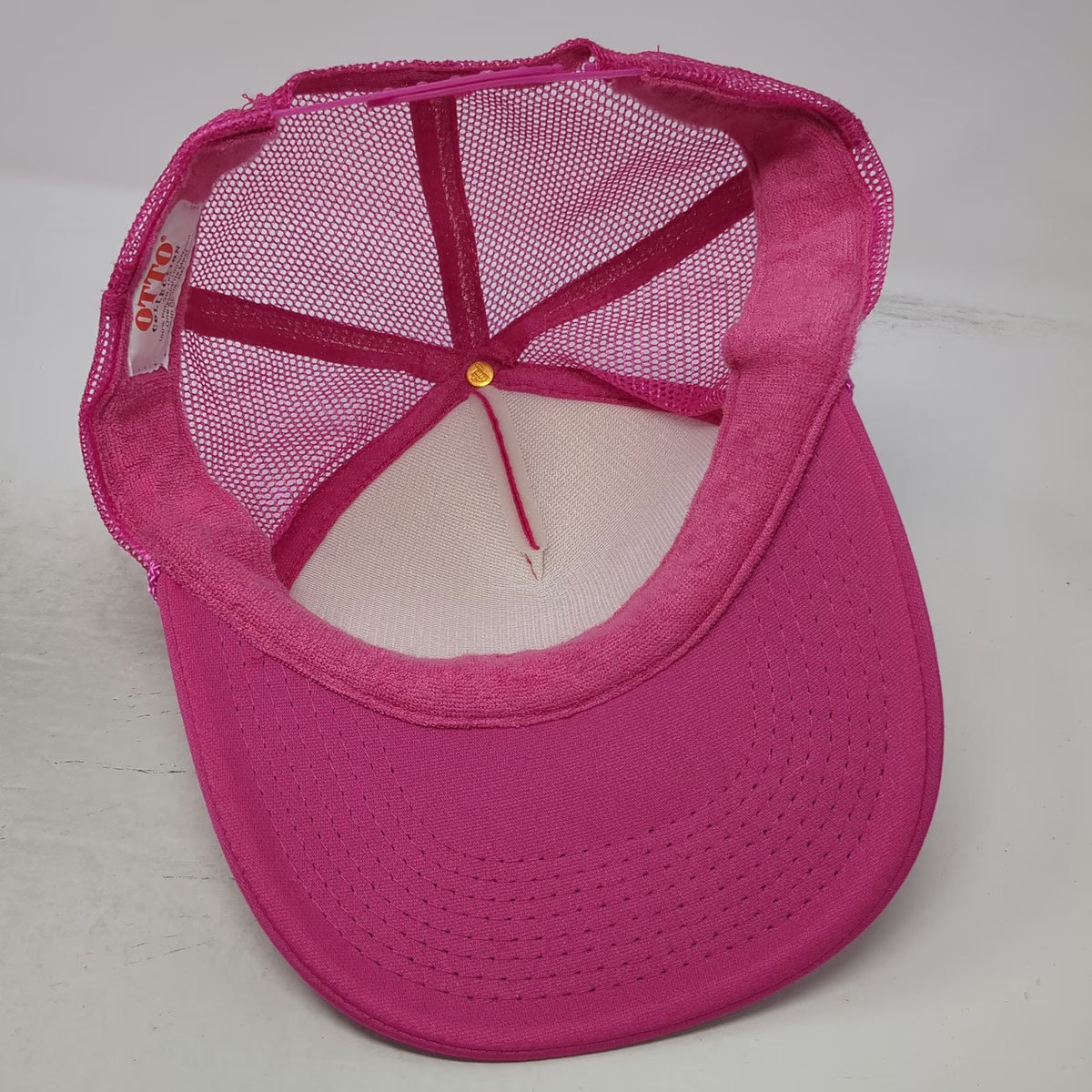 Otto Trucker Hat Pink One Size MWR Maui Wave Riders Surfing Mesh Snapback Hawaii