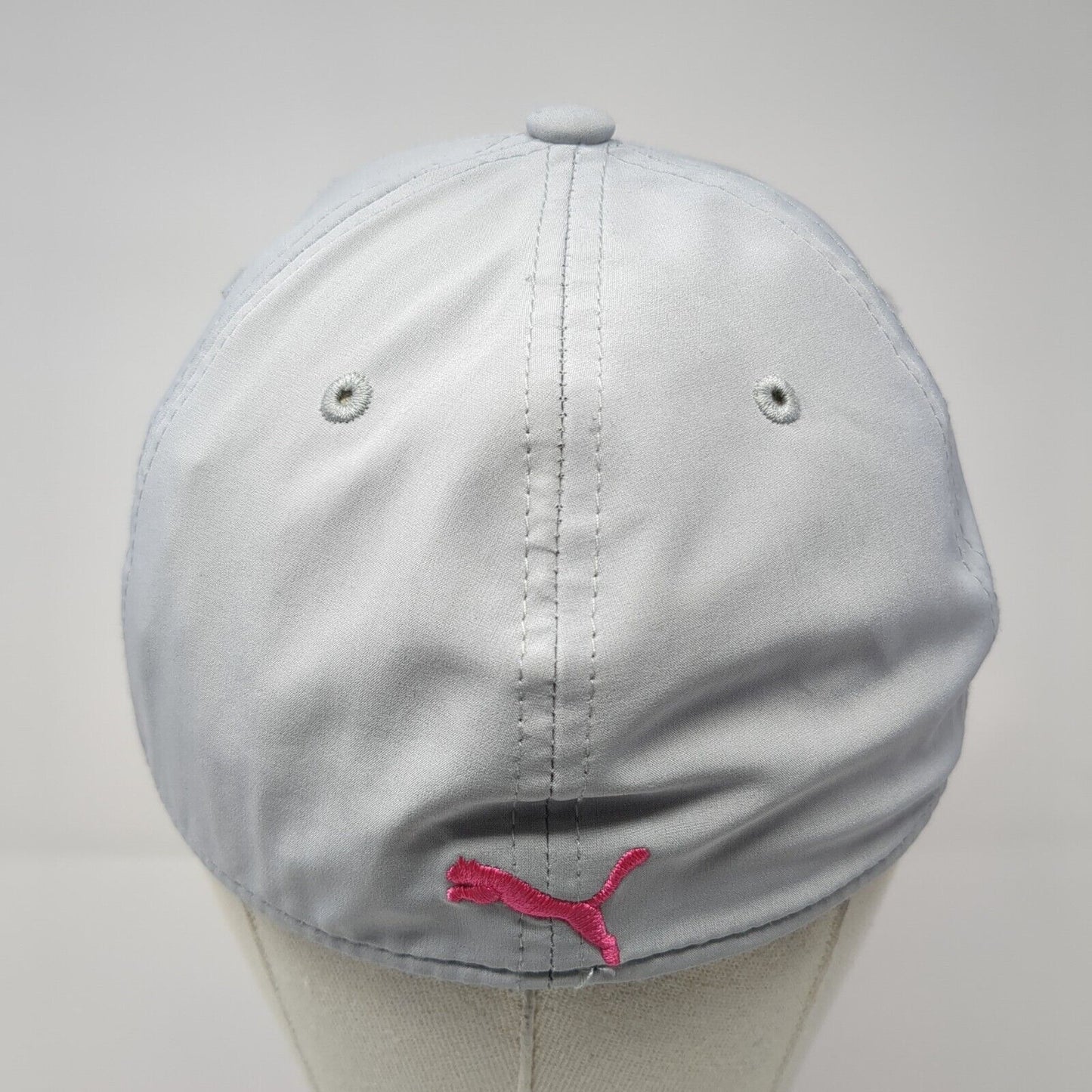 PUMA Fitted Hat Gray Small/Medium Embroidered Logo 6 Panel Stretch