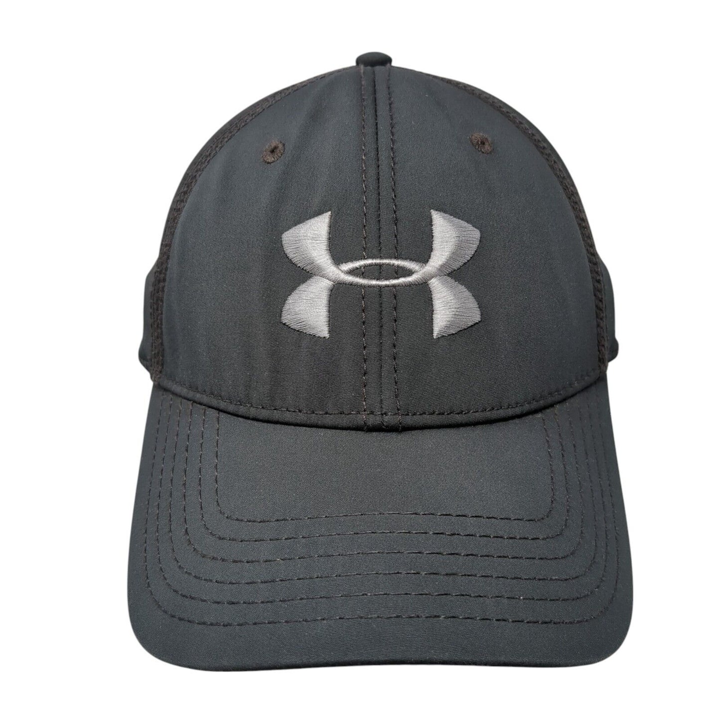 Under Armour Fitted Hat Black L/XL Lightweight Embroidered Vented Holes 6 Panel