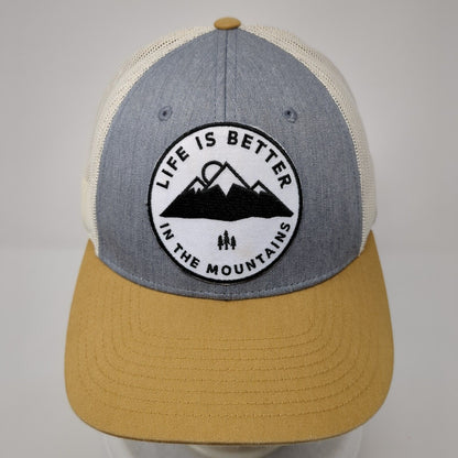 Life Is Better In The Mountains Snapback Trucker Hat Multi M/L Mesh Back