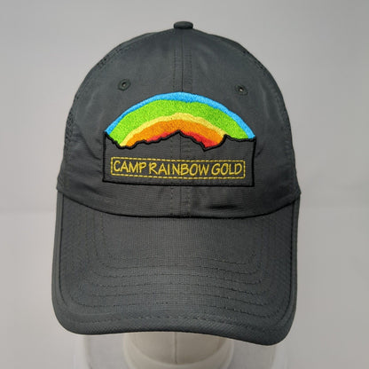 Camp Rainbow Gold Strapback Hat Gray One Size Perforated Sportsman