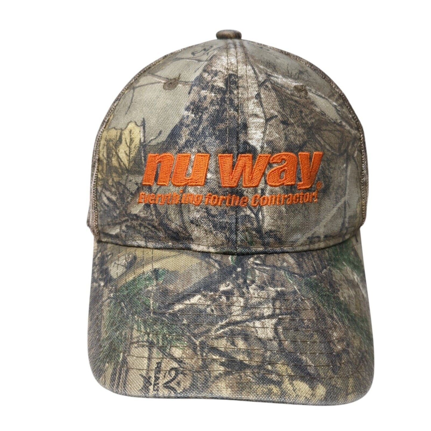Nu Way Everything For The Contractor Strapback Trucker Hat Camo OS Mesh Back OC