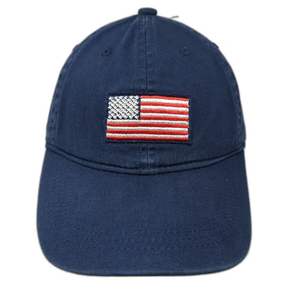 Old Navy Baseball Cap Blue One Size American Flag USA Cotton Slideback Hat