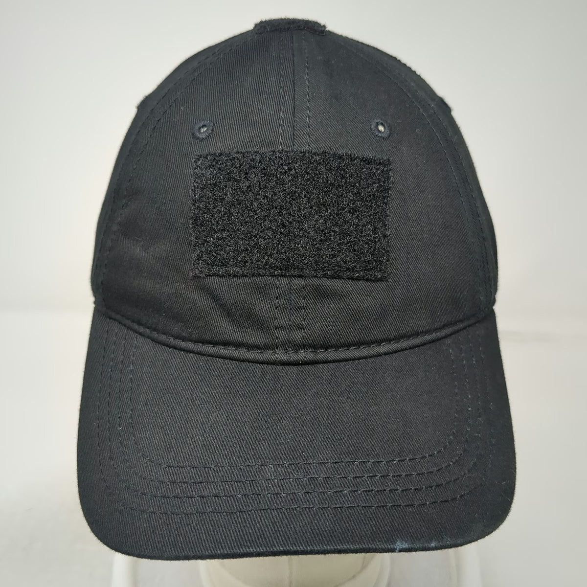 Ranger Joe's Black One Size Baseball Cap Tactical Patch Slideback Hat Cotton