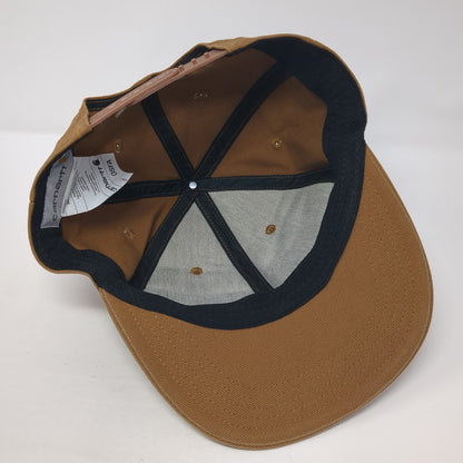 Carhartt Patch Snapback Hat Brown One Size Adjustable Solid 6 Panel