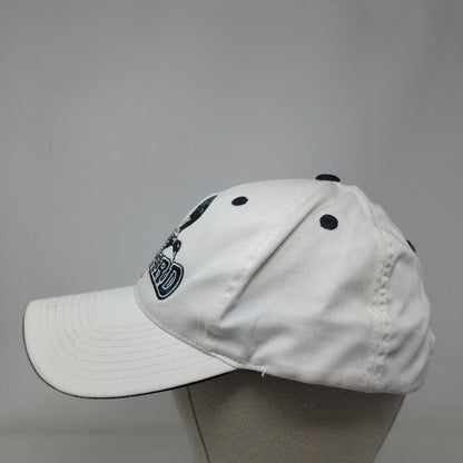 Mallard Strapback Hat White One Size Adjustable Embroidered Vented Holes 6 Panel