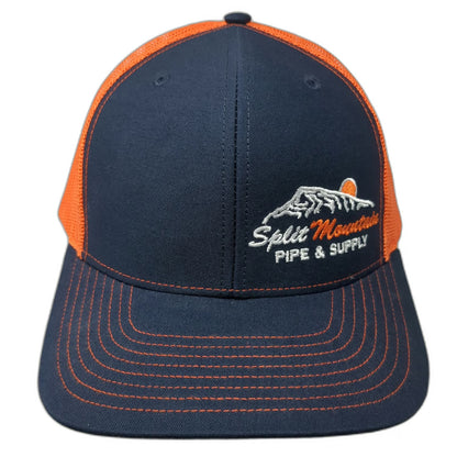 Richardson Trucker Hat Blue Orange One Size Mesh Snapback Split Mountain Supply