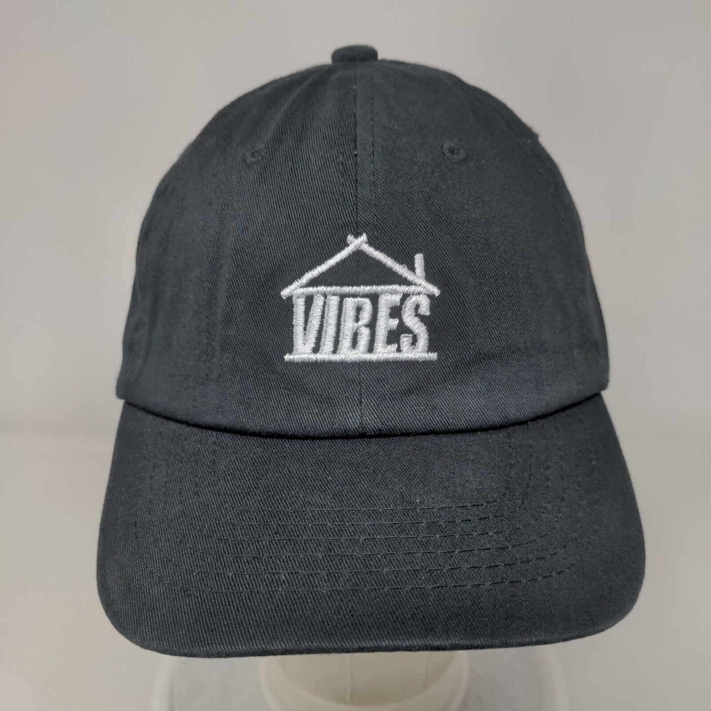 Vibes Liddy Supply Slideback Hat Black OSFA Adjustable Embroidered
