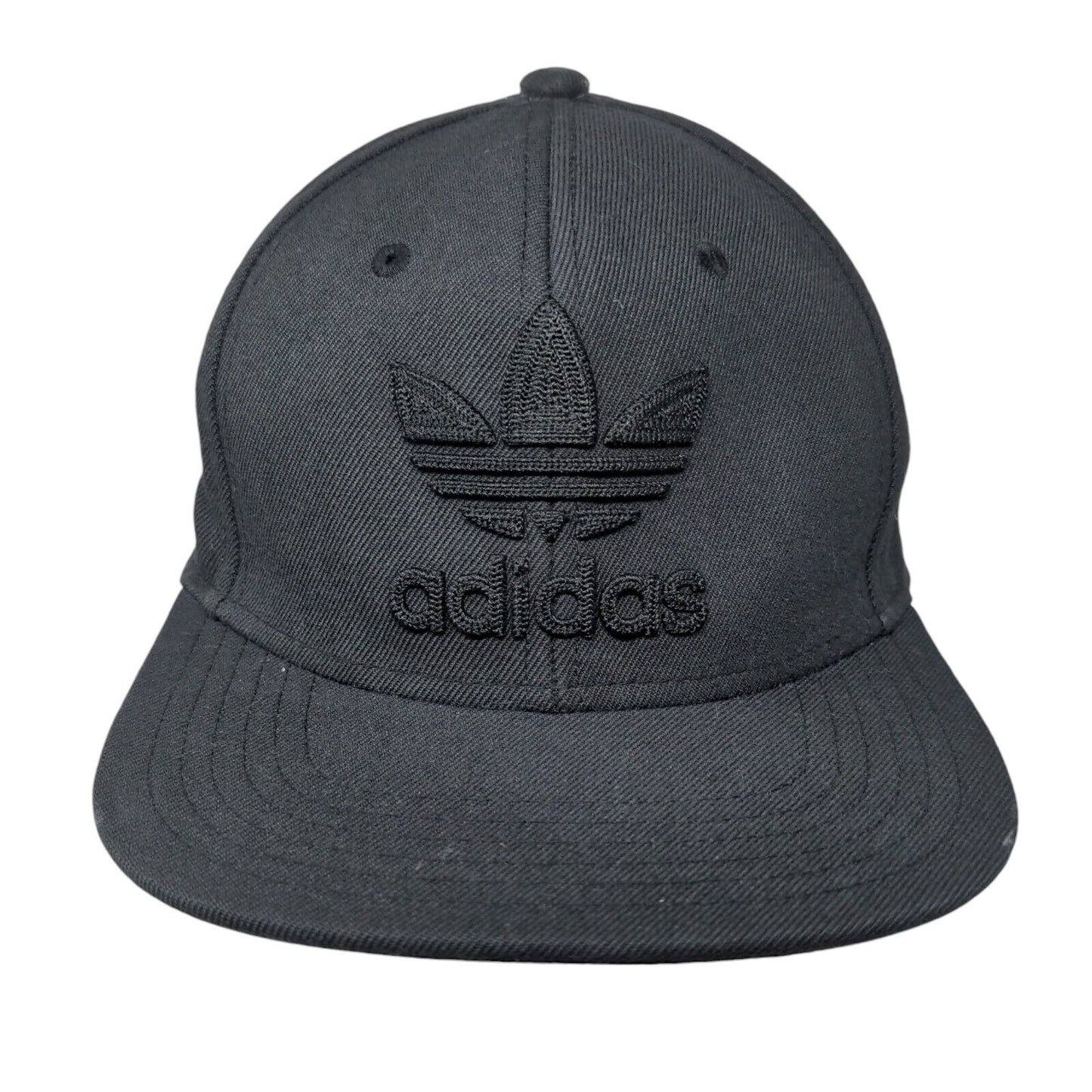 Adidas Snapback Hat Gray One Size Adjustable Embroidered Trefoil 6 Panel