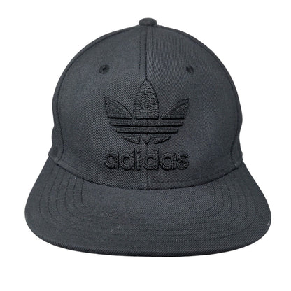 Adidas Snapback Hat Gray One Size Adjustable Embroidered Trefoil 6 Panel