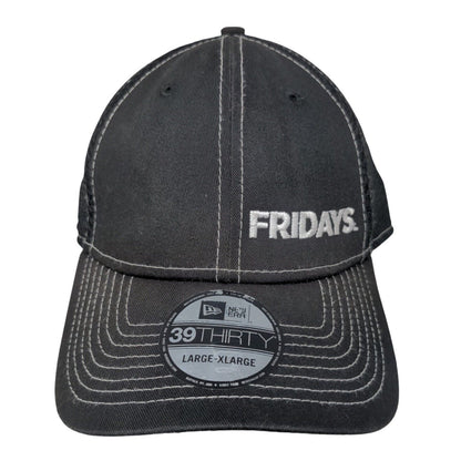 Fridays Fitted Mesh Back Hat Black L/XL Embroidered New Era 39Thirty