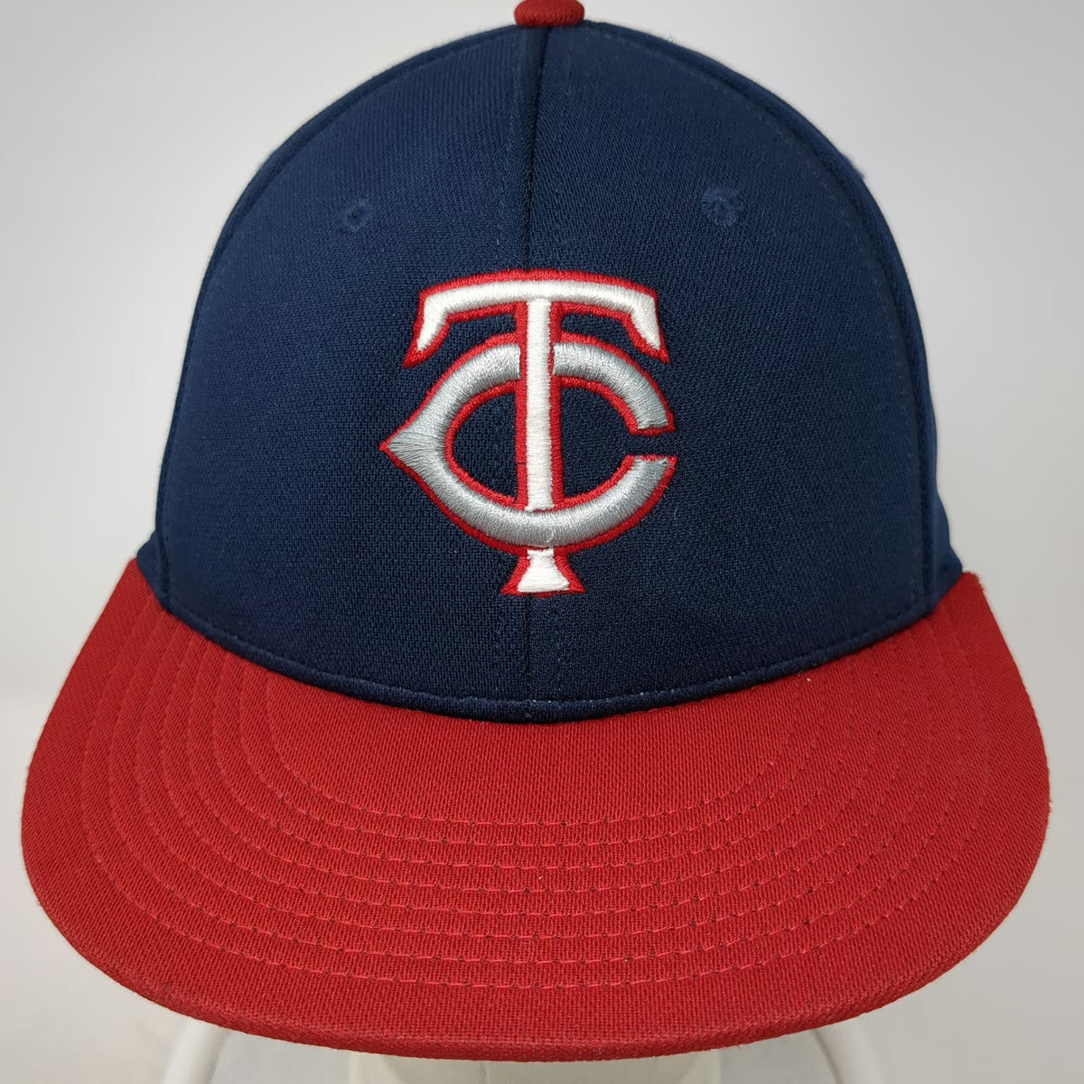 OC Sports Baseball Cap Blue Red M TC Logo Embroidered ProFlex Stretch Fit hat