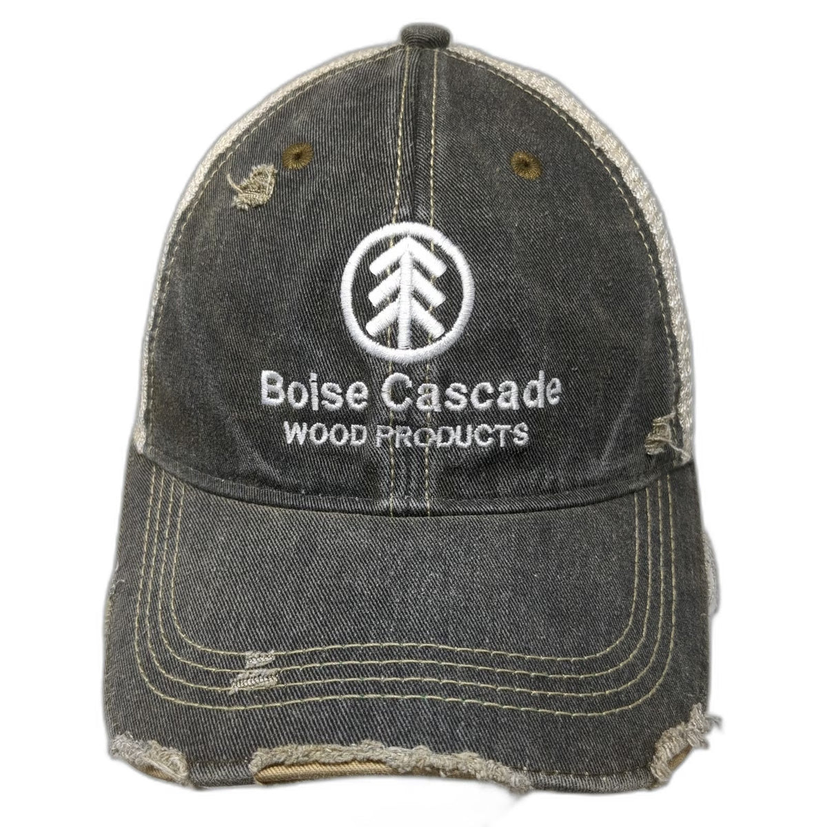 Headmost Boise Cascade Wood Products Trucker Hat Gray OSFM Snapback Mesh Back