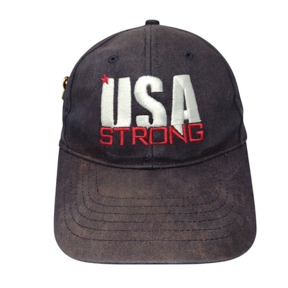 USA Strong Strapback Hat Blue OSFA Embroidered Pink Ribbon St. Luke's