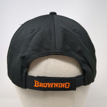 Browning Baseball Cap Black One Size Strapback Orange Buckmark Side Logo Hat