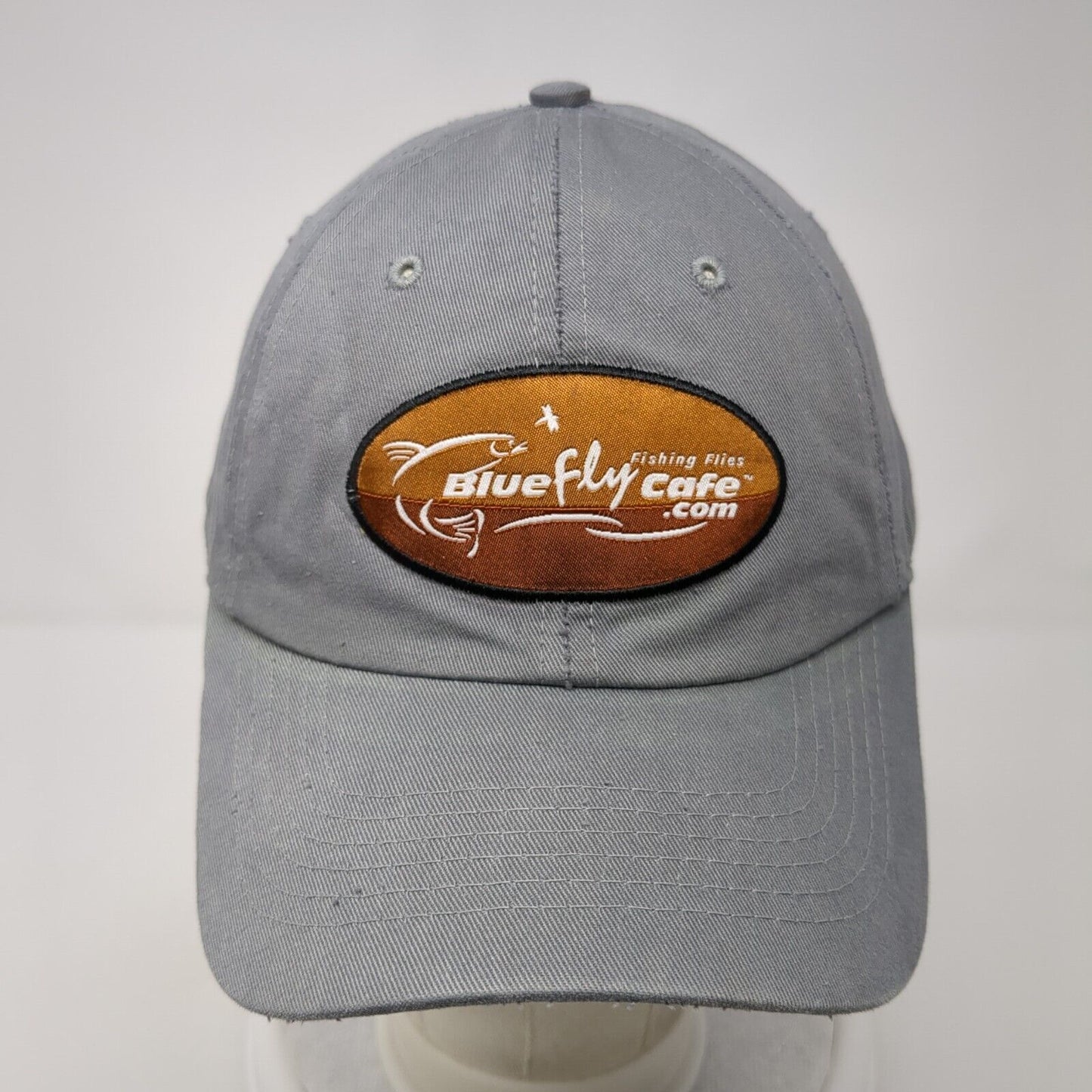 Blue Fly Cafe Strapback Hat Gray One Size Adjustable BFX Fishing Flies