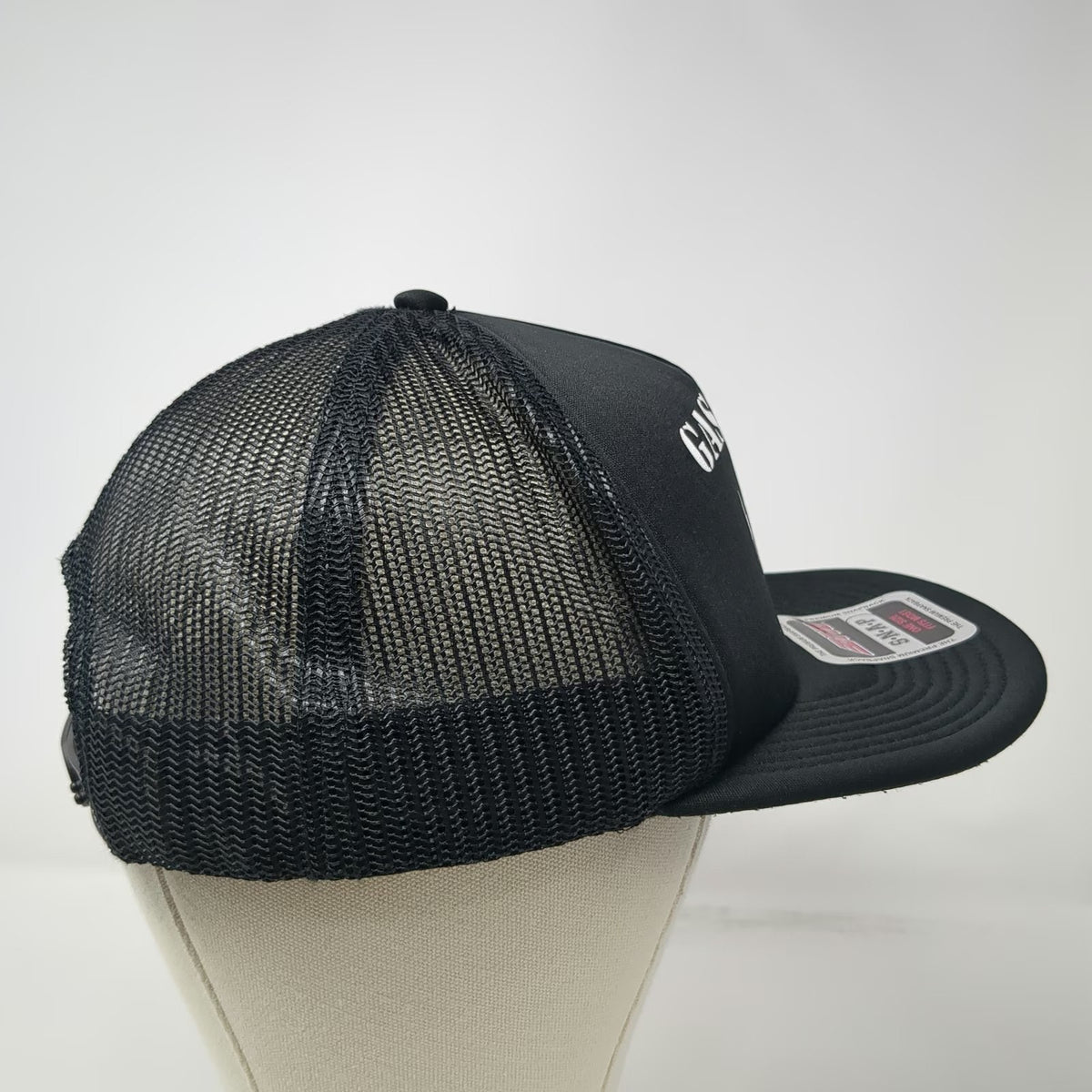 Otto Trucker Hat Black One Size Gas & Sin Skull Helmet Scum Underbrim Snapback