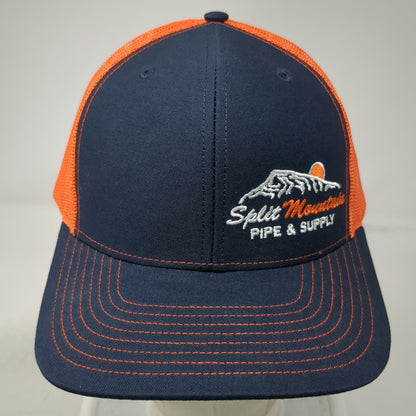 Richardson Trucker Hat Blue Orange One Size Mesh Snapback Split Mountain Supply