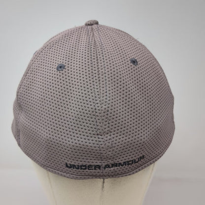 Under Armour Baseball Cap Gray XL Fitted HeatGear Textured Polyester Sport Hat