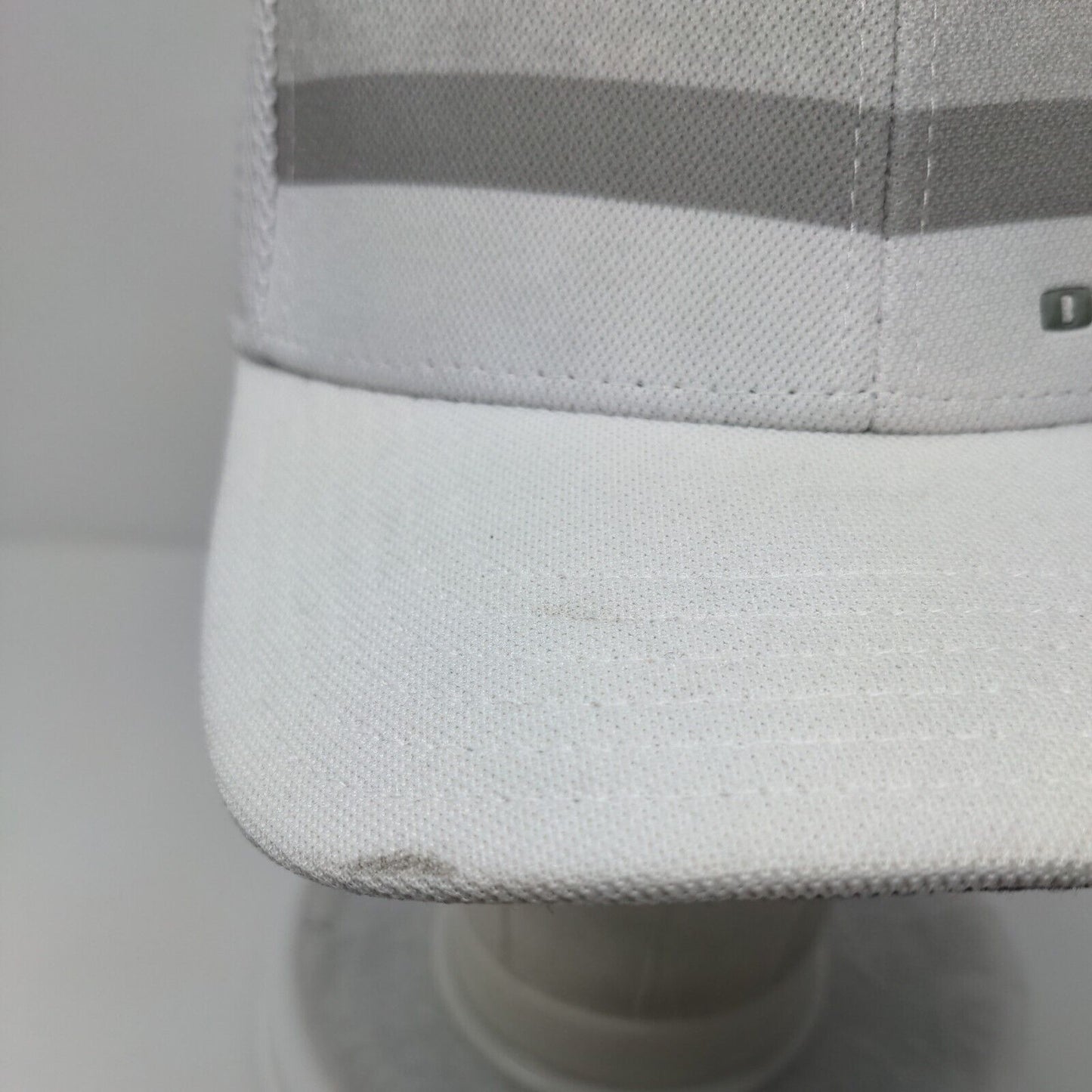 Oakley Silicon Bark Fitted Trucker Hat White S/M Striped Mesh Back