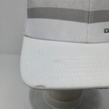 Oakley Silicon Bark Fitted Trucker Hat White S/M Striped Mesh Back