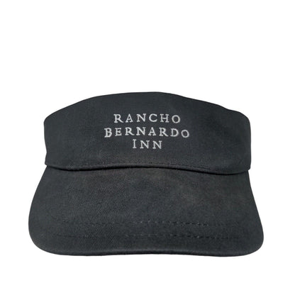 Rancho Bernardo Inn Slideback Sun Visor Hat Black OS Adjustable Pukka Cotton