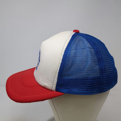 Pabst Blue Ribbon Trucker Hat White Blue Red One Size Mesh Snapback Beer Logo