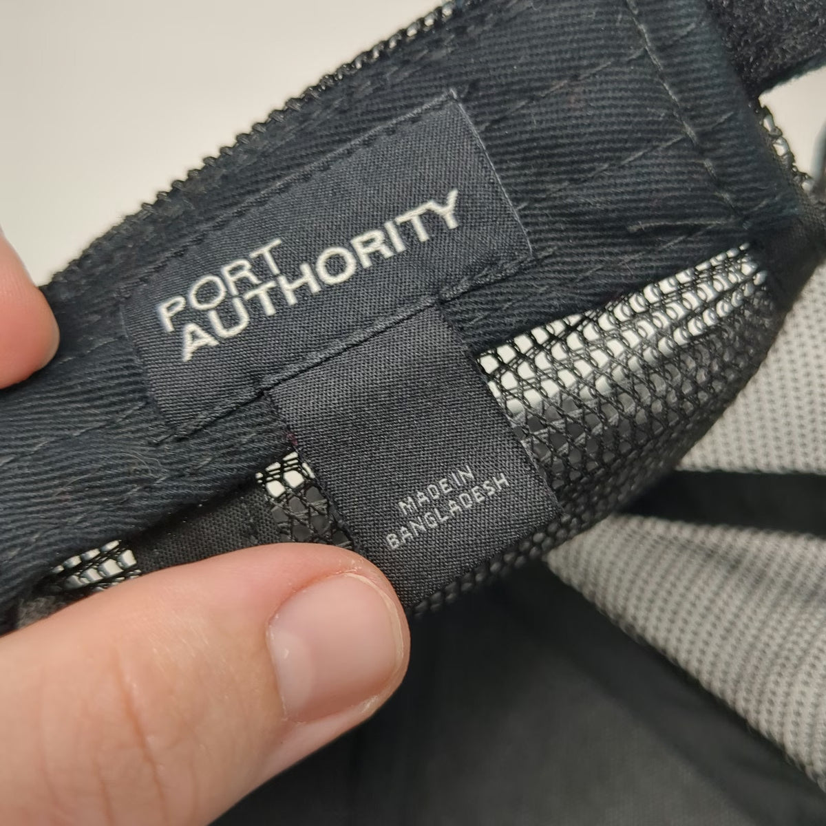 Port Authority Baseball Cap Black One Size LogoBranders Mesh Strapback Patch Hat