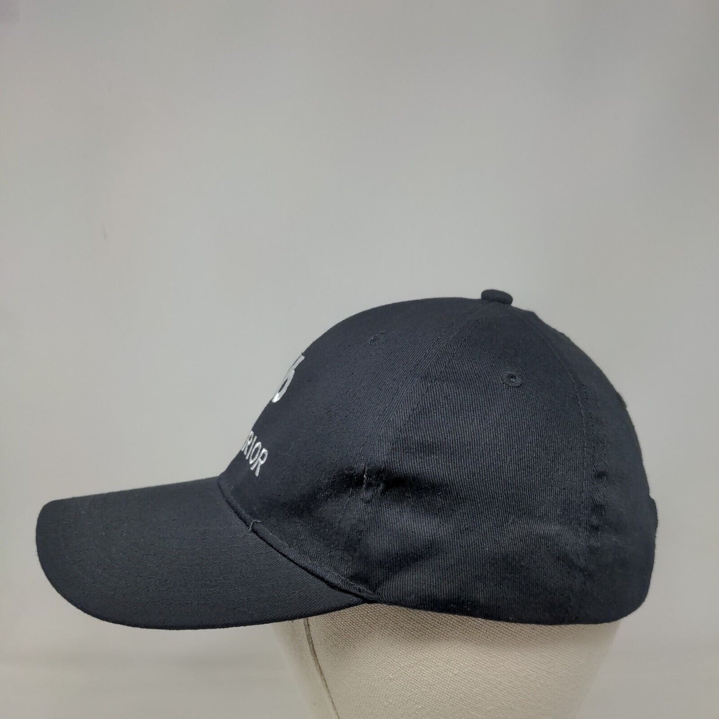Y6 Warrior Strapback Hat Black OSFA Embroidered Adjustable Vitronic