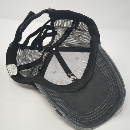 Hot Mess Just Doing My Best Strapback Trucker Hat Gray One Size Ponytail