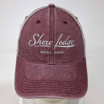 Legacy Trucker Hat Red One Size Shore Lodge McCall Idaho Mesh Snapback Hat