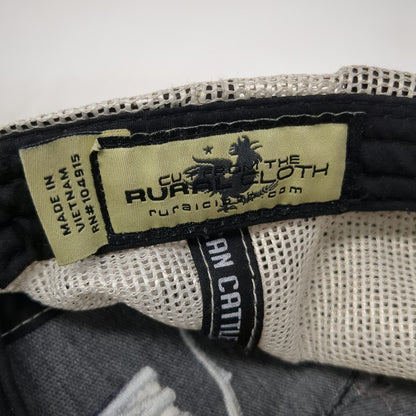 Rural Cloth Trucker Hat Black One Size American Cattle Co Longhorn Mesh Snapback