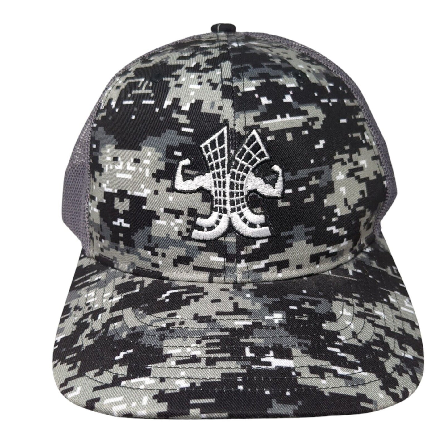 Richardson Snapback Trucker Hat Camo OSFA Embroidered Logo Mesh Back