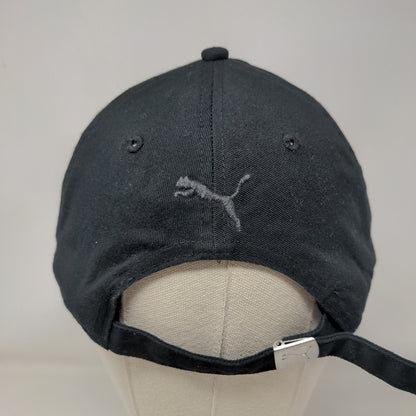 PUMA Slideback Hat Black One Size Adjustable Embroidered Logo 6 Panel
