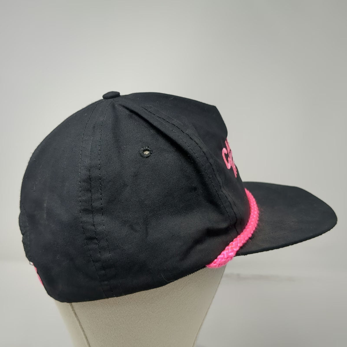 Sportcap 5 Panel Black Pink Campbell Tractor Co Rope Snapback Hat Vintage