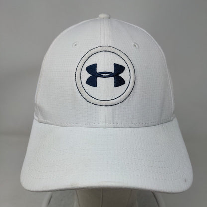 Under Armour Fitted Golf Hat White Large/XL Embroidered Logo 6 Panel